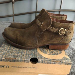 Born Sylvia Green Suede Booties